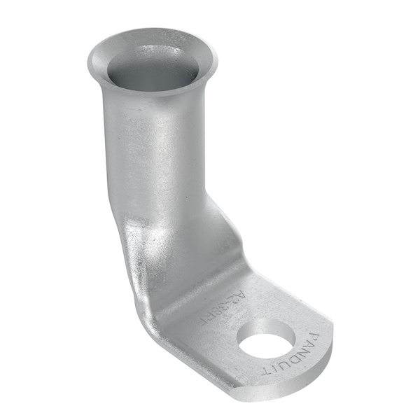 One-Hole Compression Lug, 2 AWG Max, 0.38 in Stud, Standard Barrel, Copper, None, 100 PK
